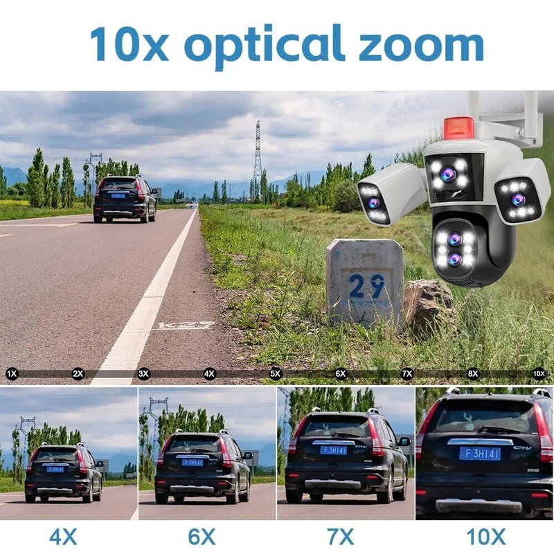 12MP, 6K, 3-lens, 10x optical zoom, Wi-Fi monitoring camera, CCTV outdoor Wi-Fi gallery