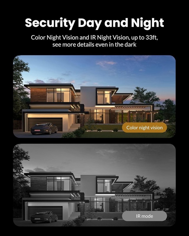 2K Solar Security Camera with Color Night Vision and 2-Way Audio - Waterproof gallery