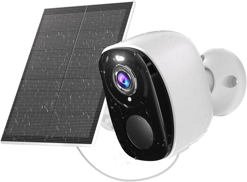 2K Solar Wireless Security Camera Outdoor 5000mAh Battery Powered SD/Cloud Stora