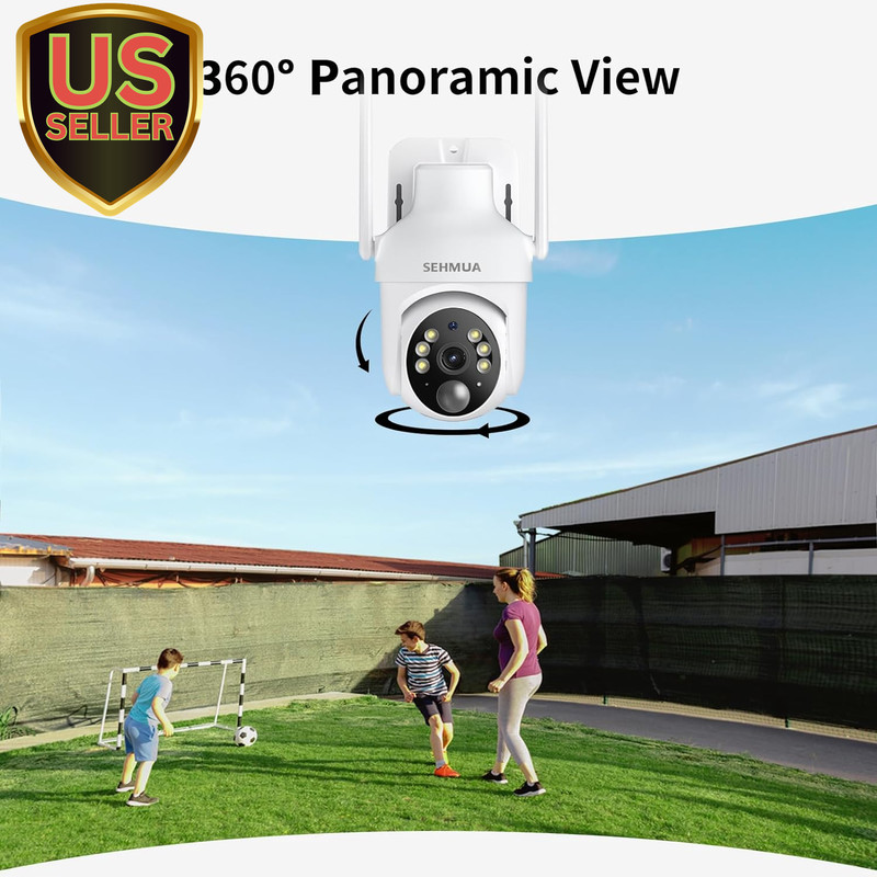 2K Solar Security Cameras Wireless Outdoor, 2 Pack 360° View Pan/Tilt Wifi Se…