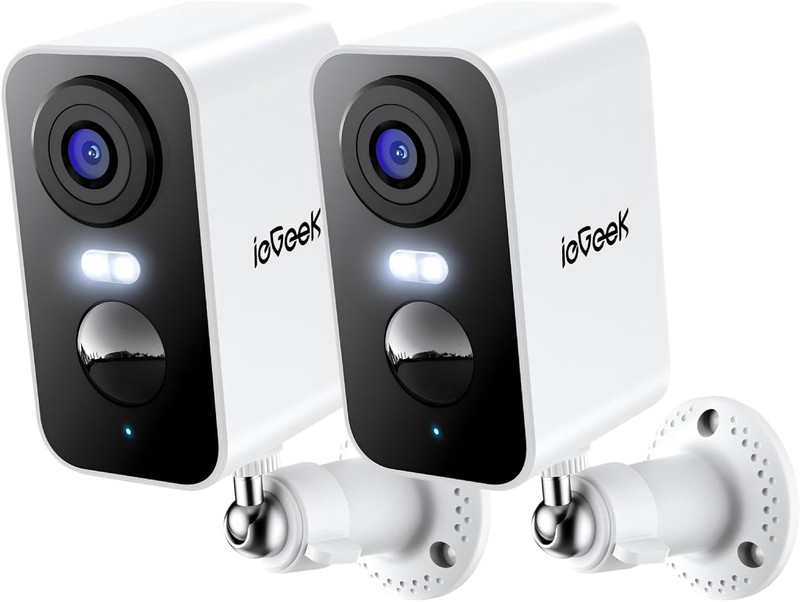 Security Cameras Wireless Outdoor 2-Pack, 2K Wifi Surveillance Camera for Home S