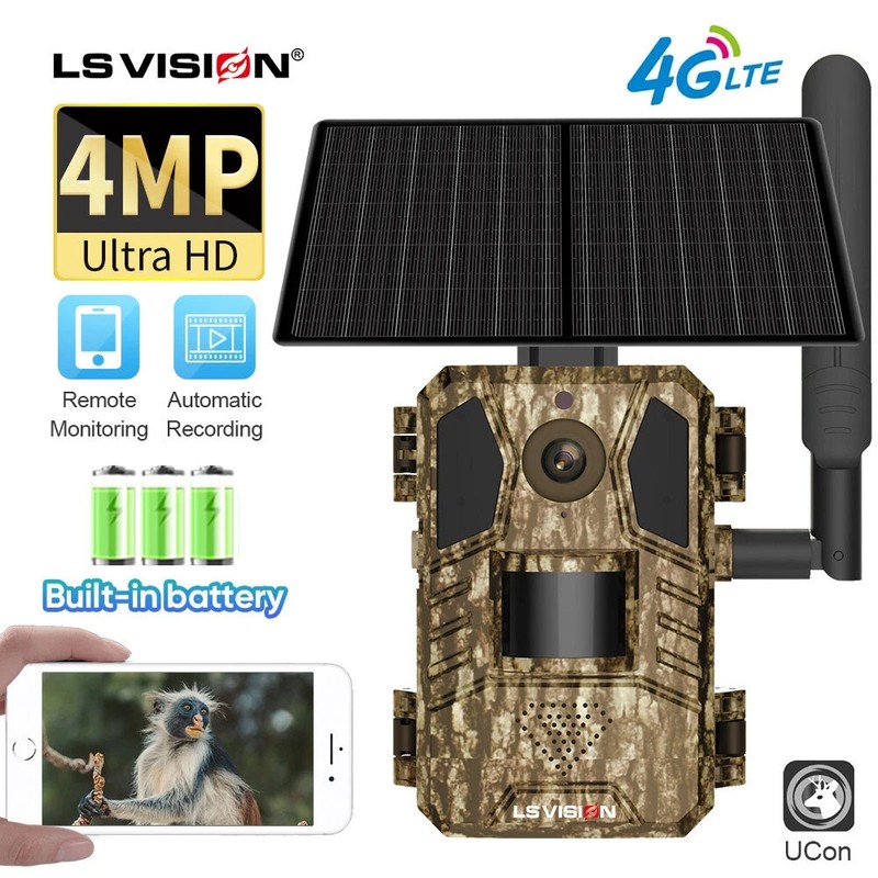 4G LTE Trail Camera 4K Wildlife Hunting Cam – Solar Powered + SIM Card Slot