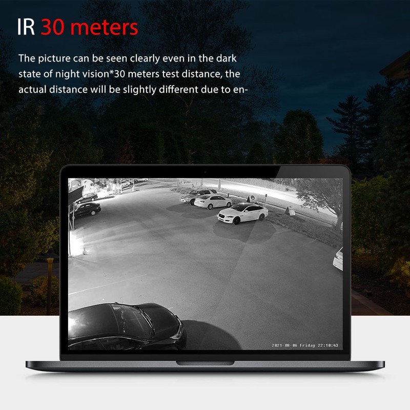VIKYLIN Turret POE IR30M Security 8MP 4K Security CAMERA MIC IP67 Outdoor Black gallery