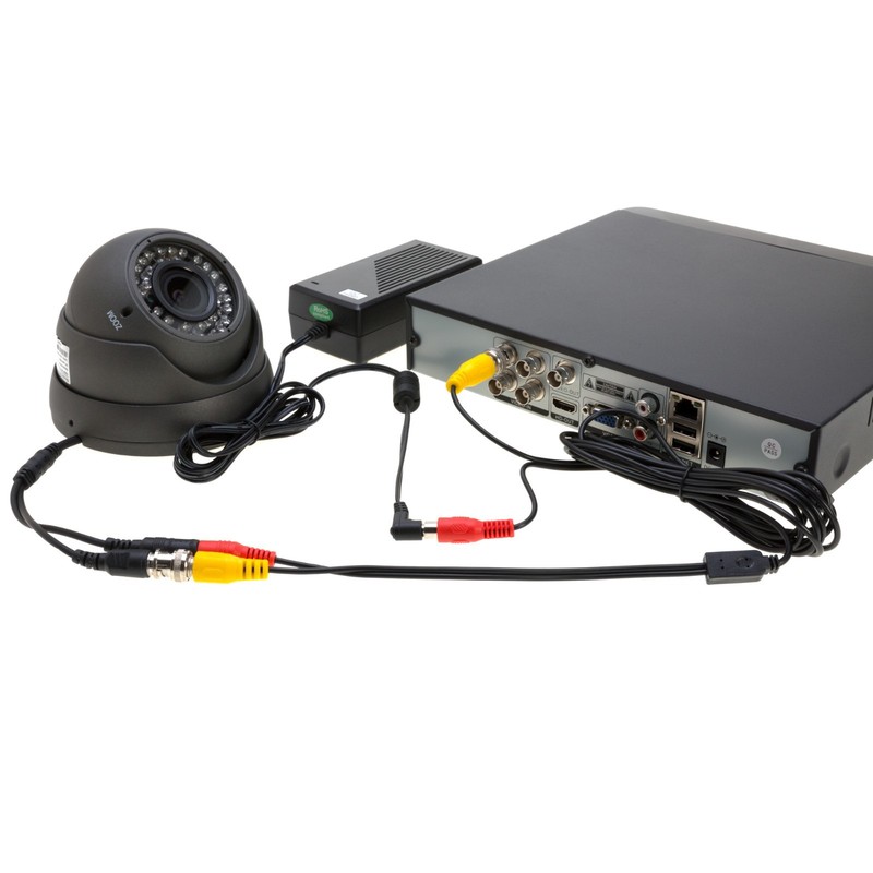 10 ft Video Power Cable BNC DC Security Camera RCA DVR Cord for CCTV Black lot gallery