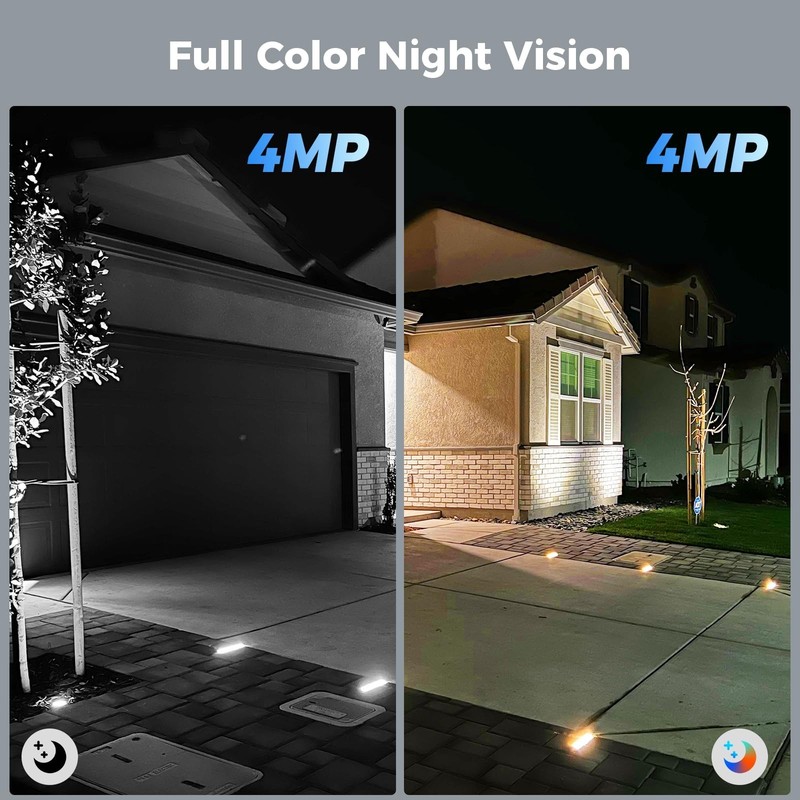 3K 4MP Solar Wireless Security Cameras - Outdoor, 2-Pack, PIR/AI Detection, Nigh gallery