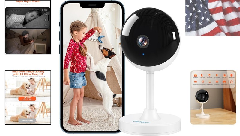 2K Indoor Camera for Home with Alexa Support, Night Vision & Live Streaming gallery