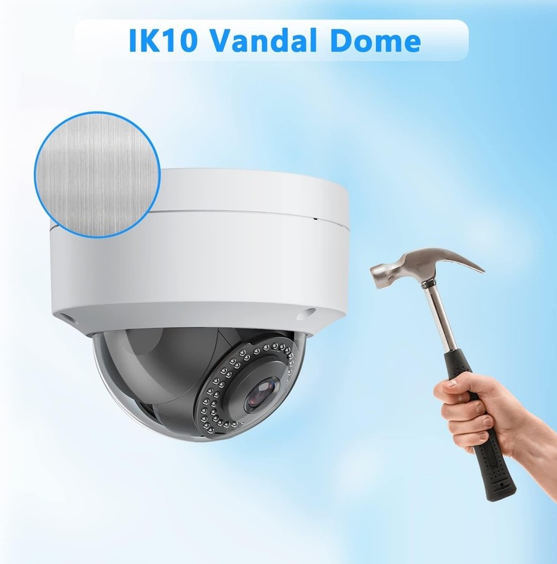 6MP Vandal Dome PoE Security Camera – Wide Angle, Weatherproof, H.265 Compres... gallery