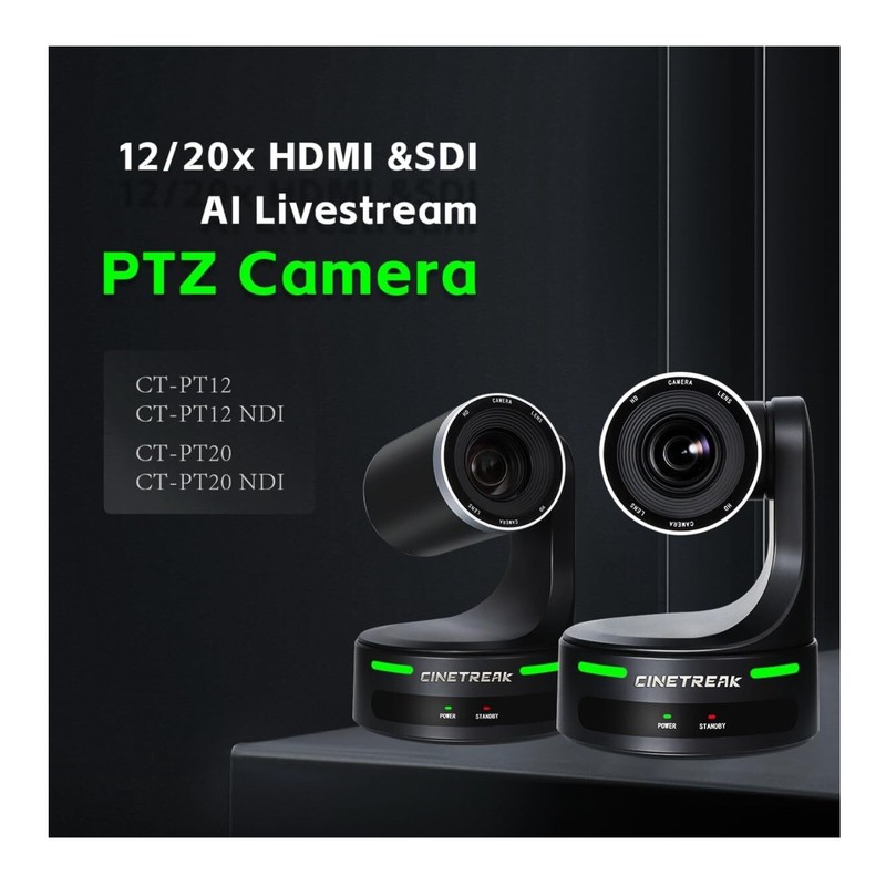 CineTreak CT-PT20 PTZ Camera - 1080p60, 20x Optical Zoom with AI Human Tracking gallery