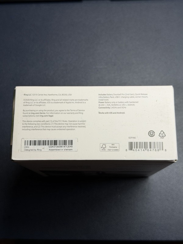 RING Battery Doorbell Pro Newest Model Retinal 4K 10x Zoom Brand New Sealed gallery
