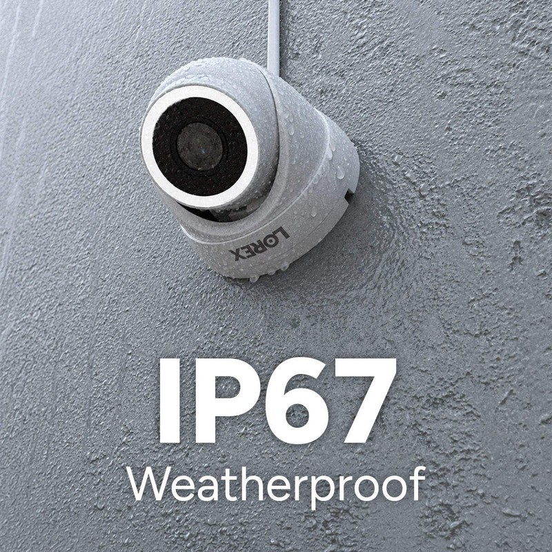 Lorex Connect V3 4K Wired PoE Turret Camera with Smart Security Lighting - White gallery