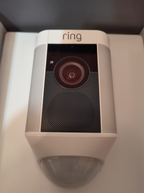 Ring Spotlight Camera Mount Wired Outdoor Rectangle Security Camera White 120V gallery