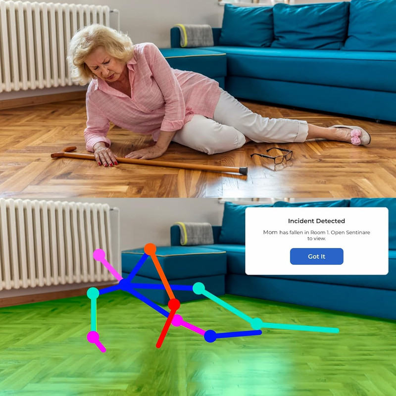 Sentinare Fall Detection & Activity Sensor, Privacy-Preserving Videoless Stick F gallery