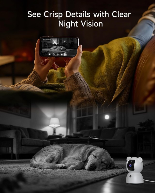 Camara De Seguridad 2.5K Con Deteccion De Humanos Y Mascotas Pack De 2 gallery