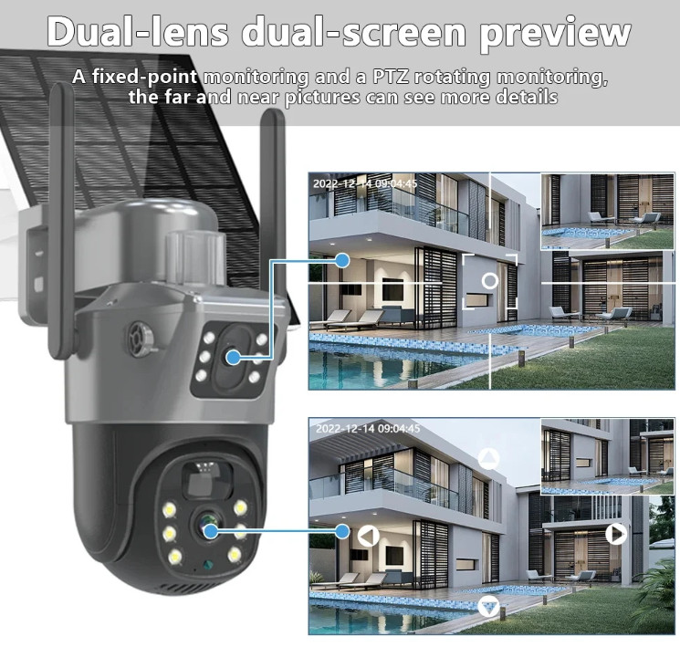 WIFI Solar Panel Security Camera Alarm Home Monitoring LIVE VIEW App gallery