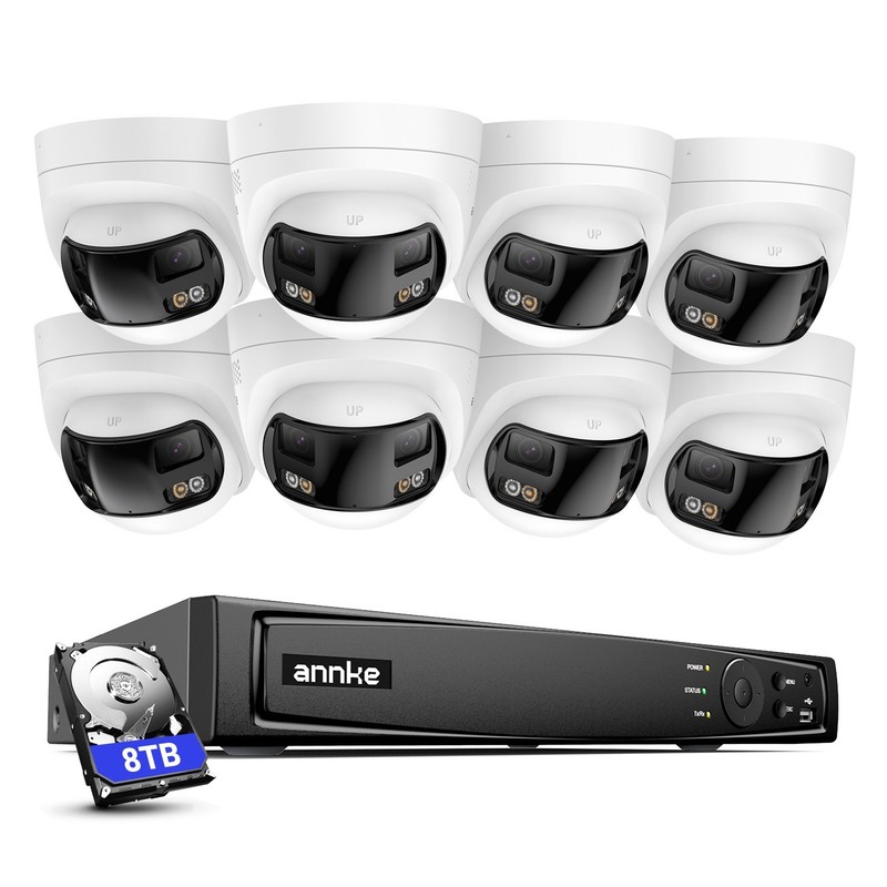 ANNKE 8CH 12MP NVR 6MP 180° Color Night POE Security Camera System Two Way Audio gallery