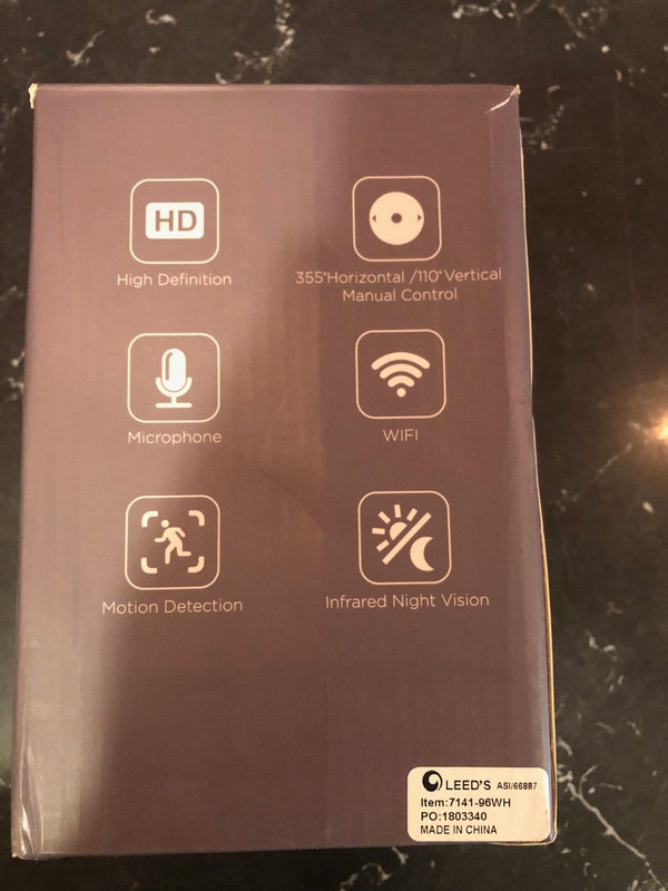 Home Indoor Security Camera 1080P Wifi Baby Pet Monitor 7141-96WH LEED'S gallery