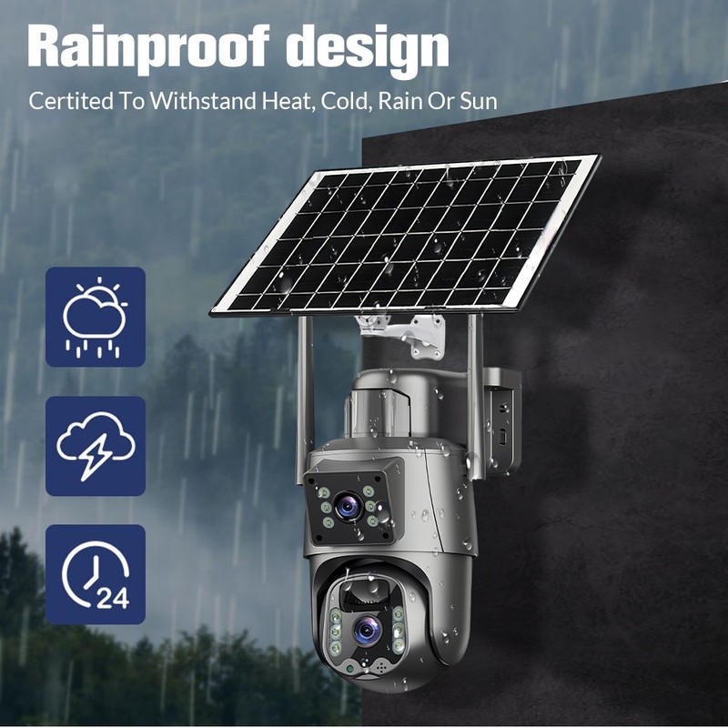 5G 8MP Wireless Solar Powered Camera Outdoor WiFi 4K PTZ Home Security Camera gallery