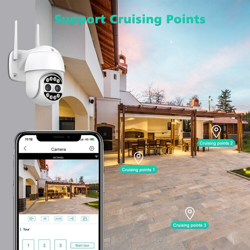 Unitoptek 8MP 4K PTZ IP Camera Wifi Security Outdoor Dual Lens 8X Zoom Camera gallery