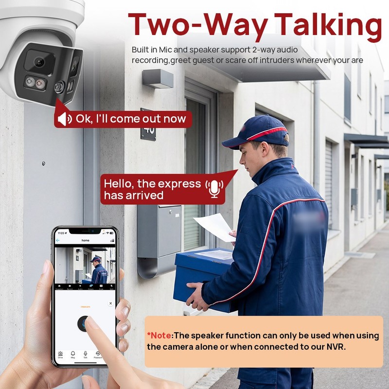 8pcs Vikylin 4K 8MP 180° Panoramic Full Color IR POE IP Camera 2-Way Audio NDAA gallery