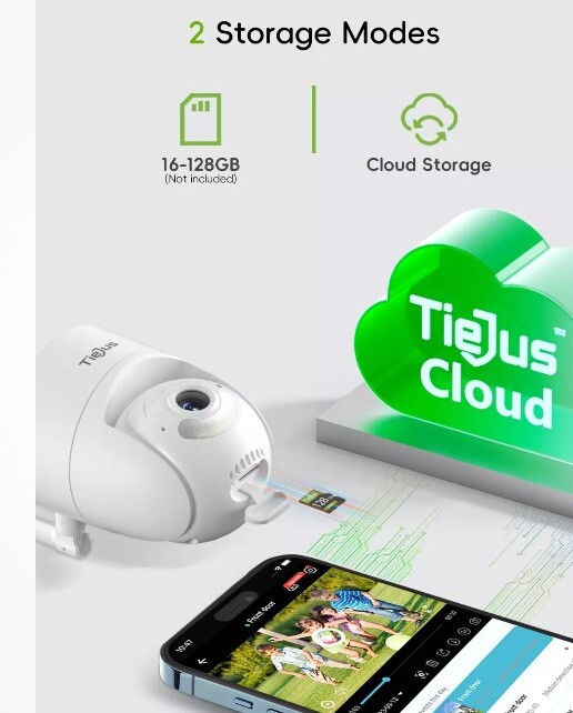 TIEJUS 3MP 5G Security ，24/7 Recording 360° Auto Tracking Camera，Plug-in Power gallery