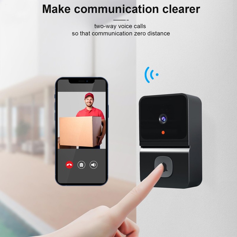 Wireless Video Doorbell, Smart Night Vision Doorbell, Security Intelligent Vi... gallery
