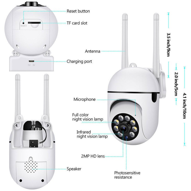 Wireless Security Camera System Outdoor Home 5G Wifi Night Vision Cam HD 1080P gallery