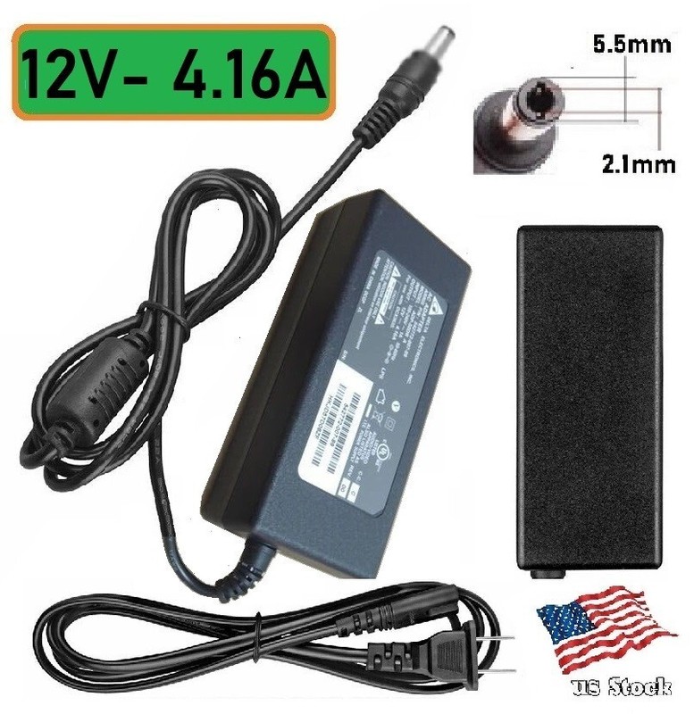 12V 4.16A 50W Power Supply 5.5 x2.1mm jack For Delta ADP-50DR A AC Adapter
