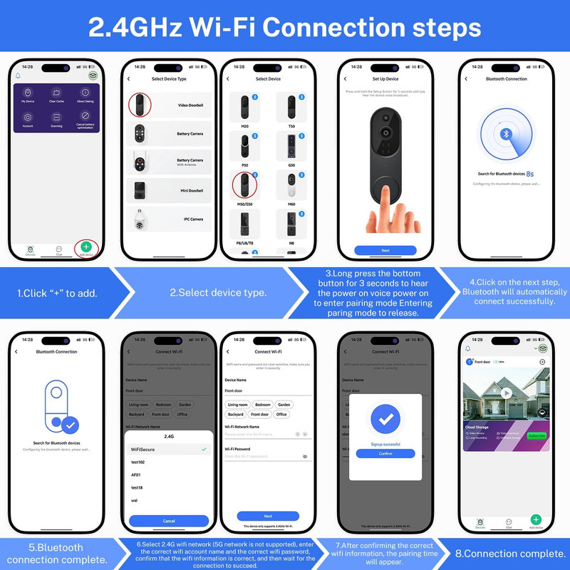 Smart Video Doorbell Camera Wireless, AI Human Detection and Instant Alerts, Nig gallery