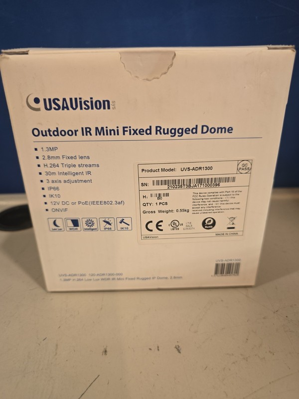 USAVision 4MP, 2.8mm, IR Mini Fixed Rugged IP Dome UVS ADR1300 gallery