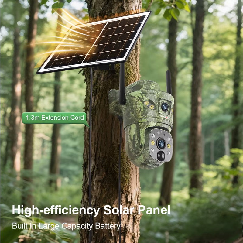 8MP 4G Outdoor Solar Camera WiFi Solar Hunting Camera 4G Trail Camera PIR Detect gallery