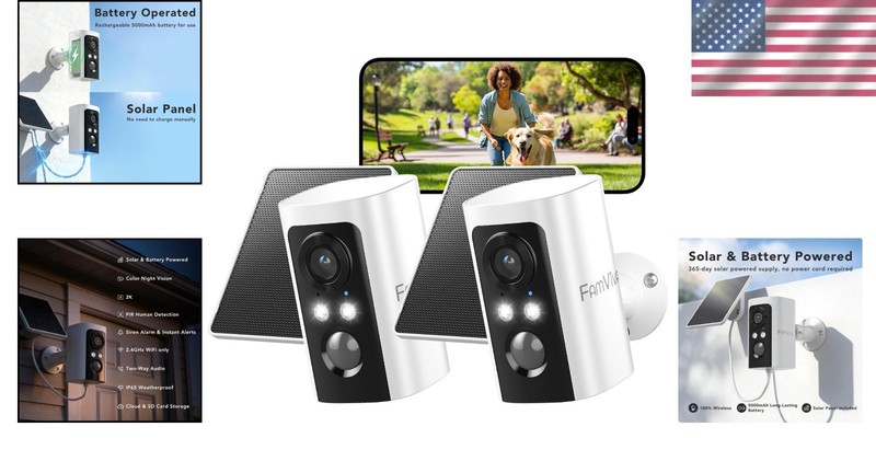 Wireless Outdoor Security Camera System with AI Detection and Color Night Vision gallery