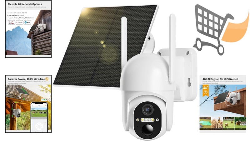 Wireless 4G LTE Security Camera 2K Solar Battery Outdoor Monitored Camera gallery