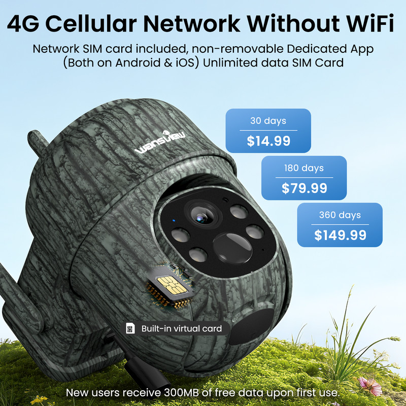 Wansview 4G LTE Cellular Trail Camera Unlimited Data Solar Powered Night Vision gallery