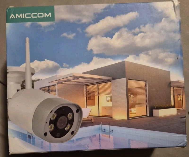 AMICCOM Wireless Outdoor IP Surveillance Camera Color Wi-Fi Weatherproof White