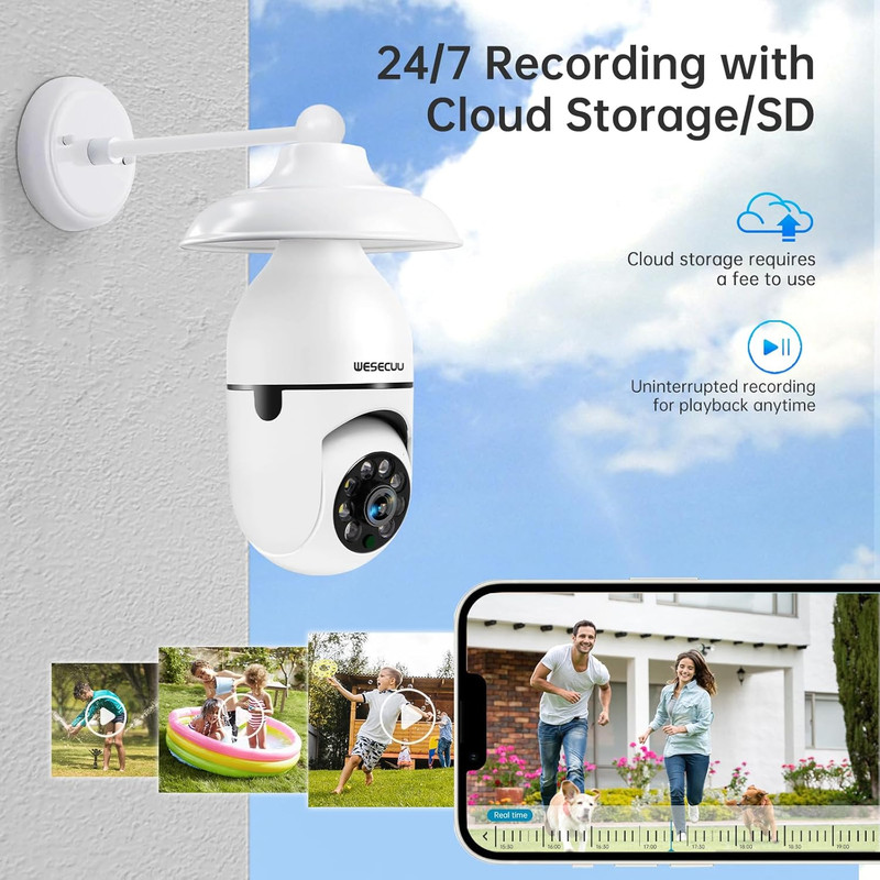 Light Bulb Security Camera -5G& 2.4Ghz Wifi 2K Security Cameras Wireless Outdoor gallery