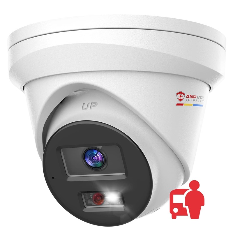 Anpviz 8MP PoE IP Camera Outdoor, Smart Dual Light Turret Camera, 2.8mm Lens