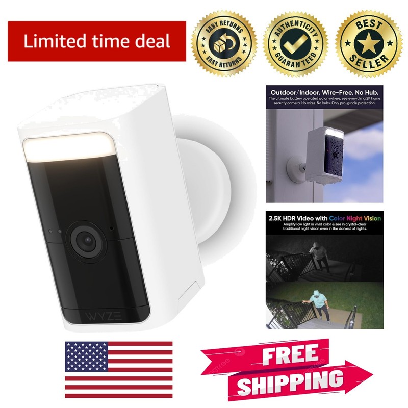 Integrated Spotlight Security Camera – 2.5K HDR Video with Alexa Compatibility