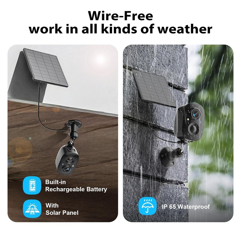JESIOO Security Cameras Wireless Outdoor 2K Solar Powered WiFi Cameras for Ho... gallery