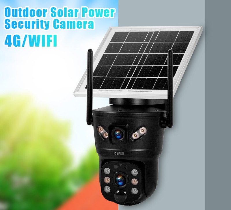 Dual Lens 6MP Solar Battery Home Security Camera Outdoor Wifi Wireless PTZ CCTV gallery