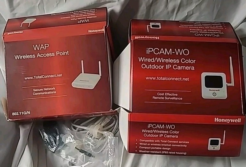 Home Serveillance, 2 Honeywell iPCAM-WO Outdoor IP Cameras & 1 WAP
