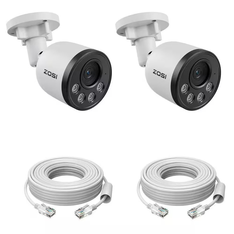 2 Pack C180 4K 8MP Hardwired Poe IP Security Camera with 100Ft Night Vision&Ethe