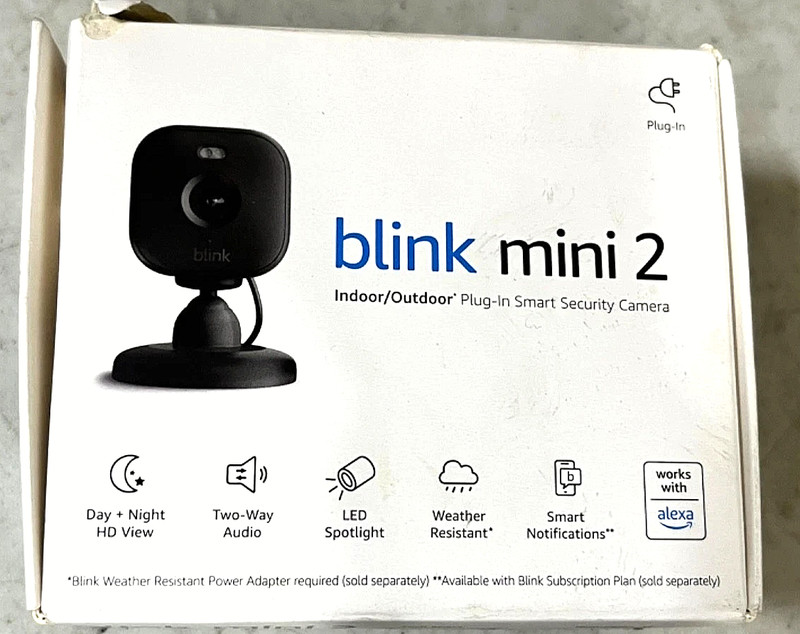 Blink Mini 2 Security Camera 1080p Wired Indoor Outdoor Night Vision Audio