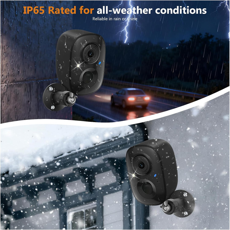 4 Pack 2K FHD Wireless Outdoor Security Cameras with AI Detection & Night Vision gallery