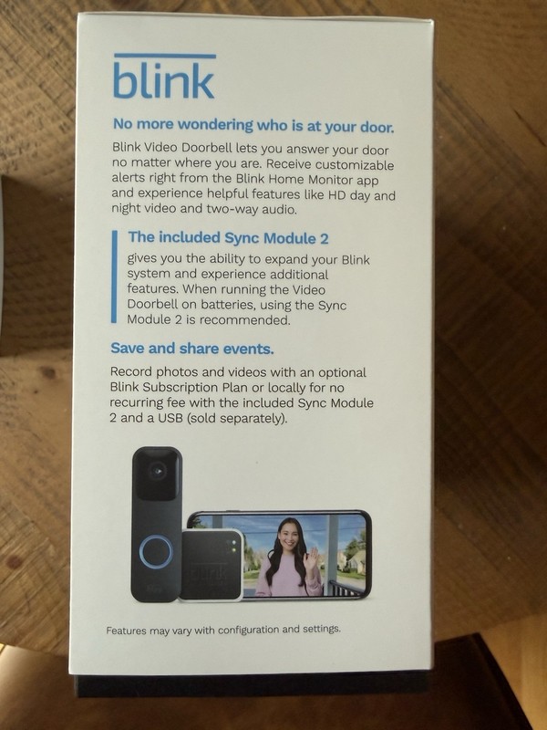 Blink Smart WiFi Video Doorbell Wireless, Black with Sync Module 2 and Mini Cam gallery