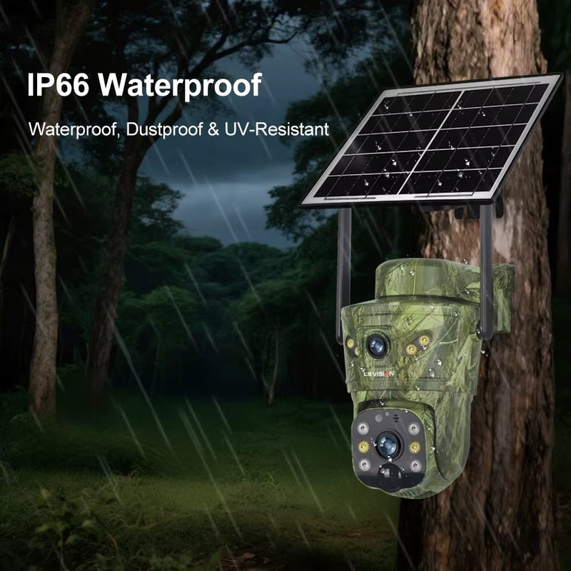 8MP 4G Outdoor Solar Camera WiFi Solar Hunting Camera 4G Trail Camera PIR Detect gallery