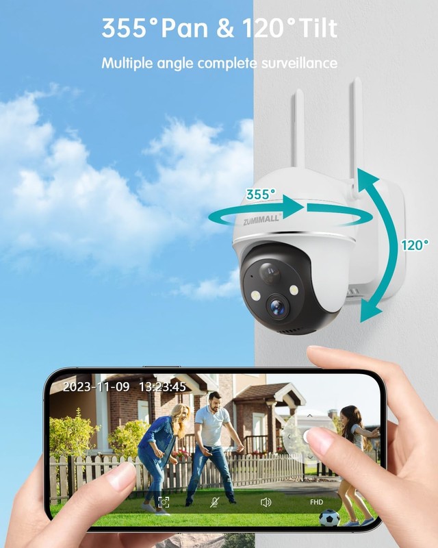 ZUMIMALL 2K Security Cameras Wireless Outdoor, Battery Powered Cameras for Ho... gallery