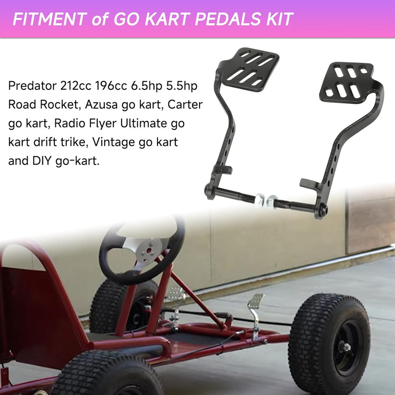 Go Kart Brake and Throttle Pedal Kit with 71" Throttle Cable Replacement for Go gallery