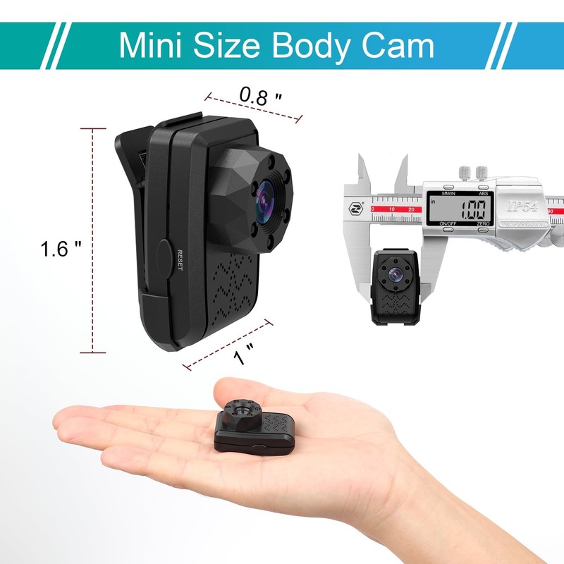 Mini Camera Wireless with 1080P Small Surveillance Cameras Back Clip Wearable... gallery