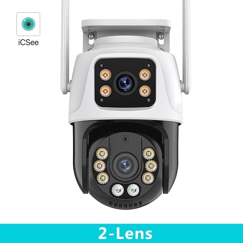 WiFi PTZ IP Camera Outdoor 3 Lens Auto Tracking Night Vision CCTV iCSee