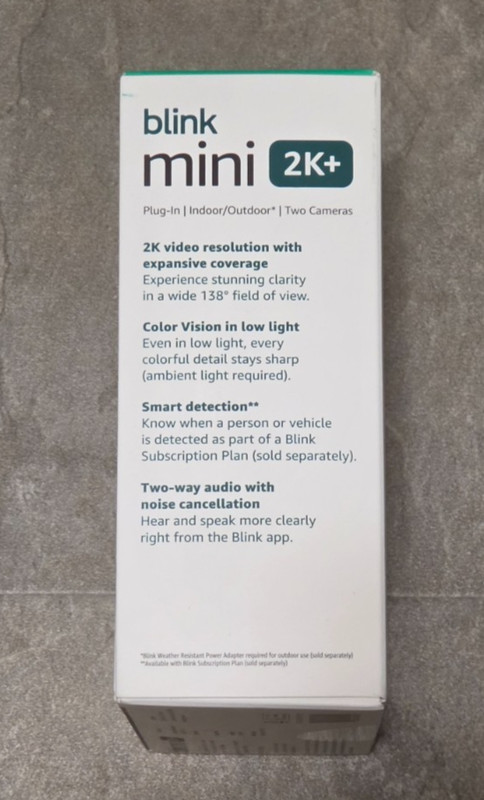 Blink Mini 2K+ Compact plug-in security camera 2K video resolution *2 Pack* NEW gallery